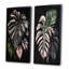 Rose et blanc feuille de philodendron I - ensemble d'art mural floral de 2 pièces-1674949568-1674949572