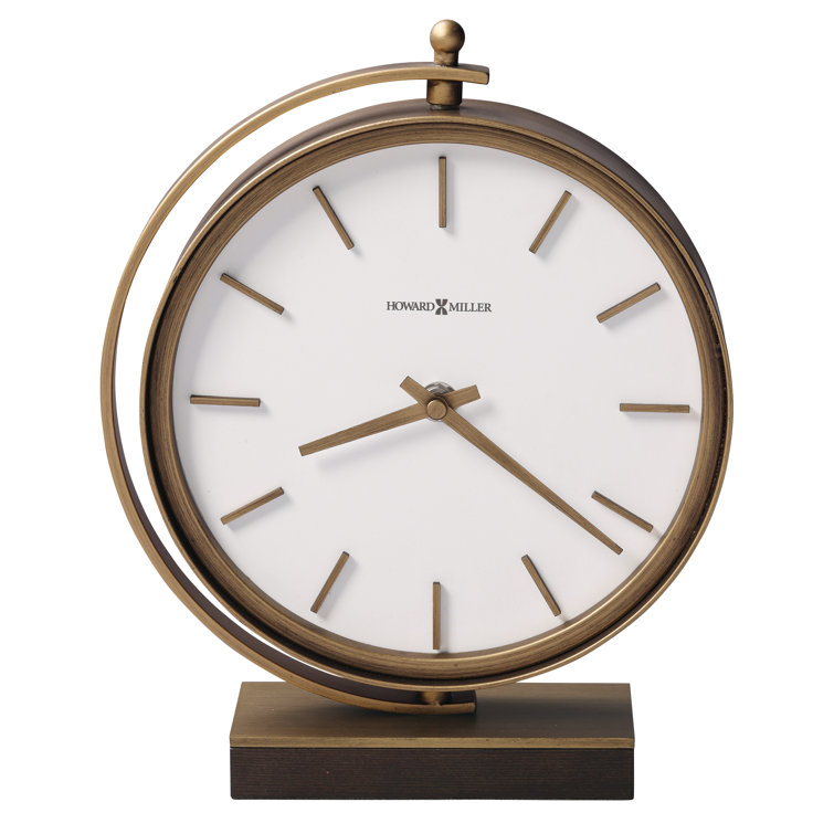 Mariam Modern & Contemporary Analog Stainless Steel Quartz Movement / Crystal Tabletop Clock in Gold