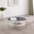 Abuaber Round Glass Top Coffee Table Shelf Gold