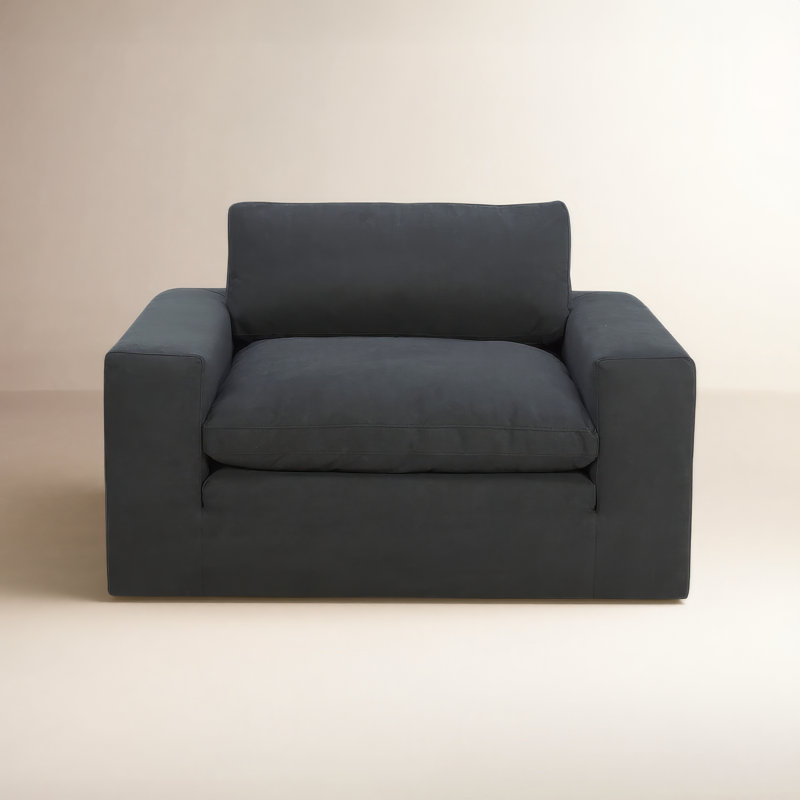 Fauteuil d'appoint rembourré Asher, Peyton Dark Slate Gray Pepper Canvas