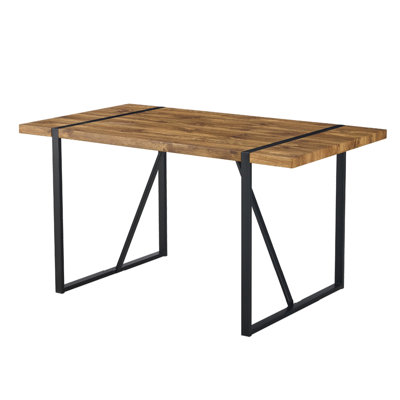 Vesta Modern 55" Rectangular Laminate Dining Table with Metal Base