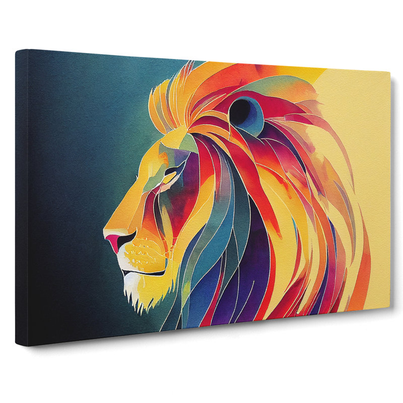 Lion Watercolour Vol.6 Abstract - Wrapped Canvas, 35cm H x 50cm W x 3cm D