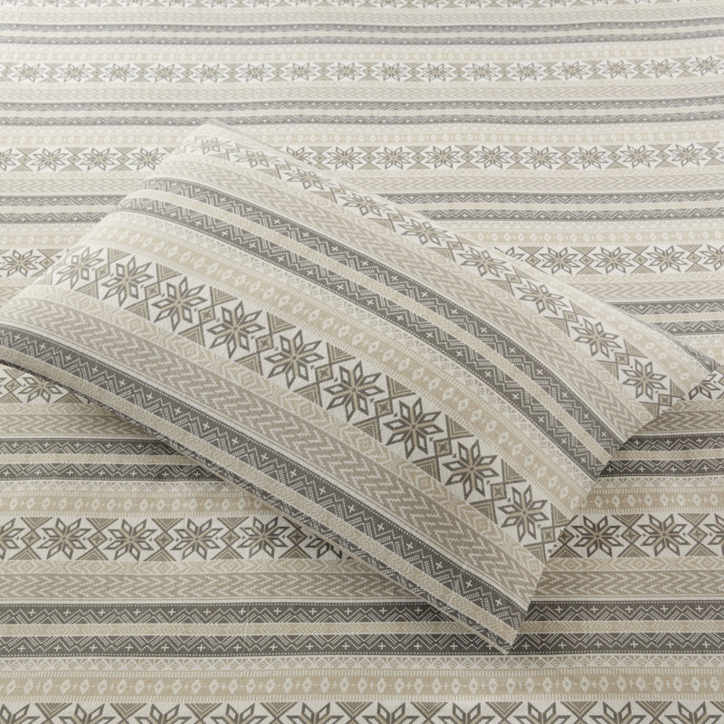 4-Piece Queen Cotton Sheet Set in Multi with Soft Handfeel and Printed Design