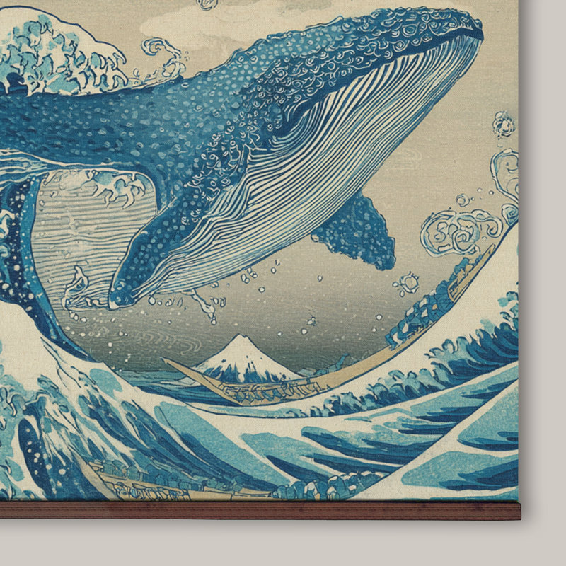 Toile japonaise baleine japonaise, H 32 po x l 48 po
