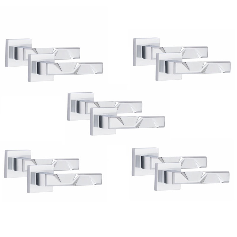5 Pairs Modern Nova Premium Design Door Handles on Square Rose