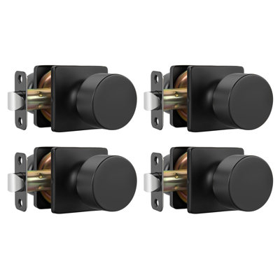 Boutons de porte de placard noir mat, couloir à bouton de porte de passage, boutons de porte noirs intérieurs sans serrure