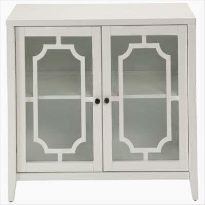Console Stetson avec portes en verre et tablette de rangement