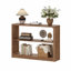 Console de 43 po en bois à bord arrondi, table de canapé à 3 niveaux avec tablettes de rangement ouvertes, table d'entrée moderne pour le salon, le couloir, le vestibule-127917263