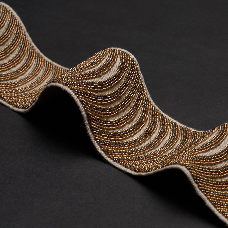 Ziegfeld Hand Beaded Tape Trim, Black