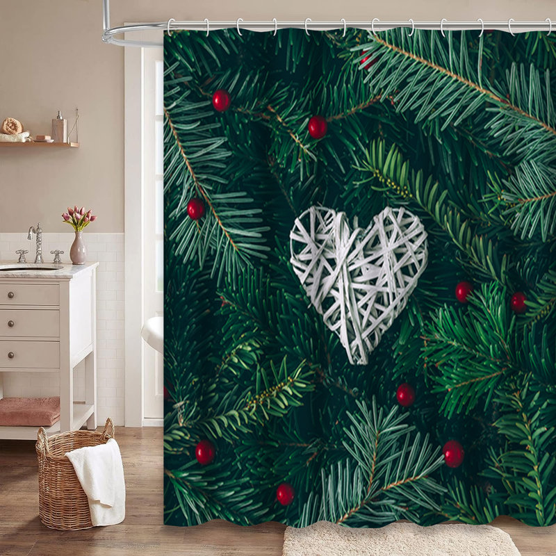 Rideau de douche avec 12 crochets, L 72 po x l 72 po