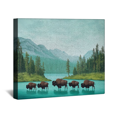 Décoration murale toile bison - animaux en plusieurs tailles