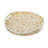 D16x2" Round Wooden Accent Tray With Cut-Out Handles And Gold Capiz Floral Design
