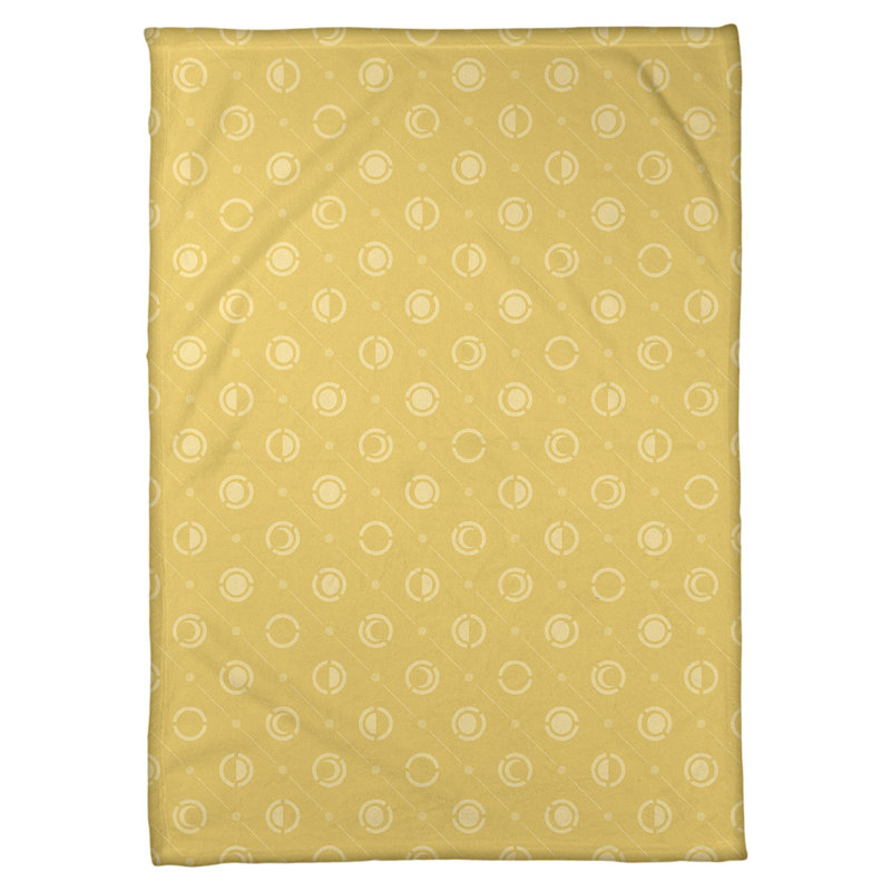 Couverture polaire moon phases, l 60 po x L 80 po, Jaune