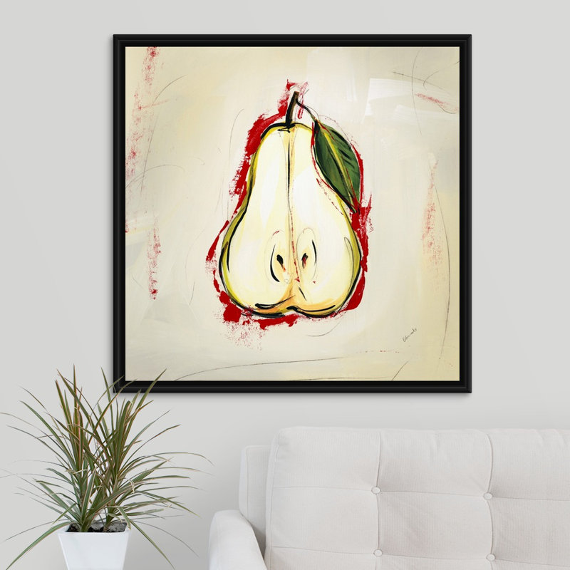 « picnic party vii », peinture sur toile, H 31,7 po x l 31,7 po x p 1,75 po, Cadre flottant noir