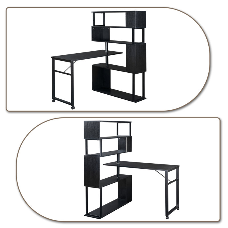 Malby L-Shaped Computer Desk, Black