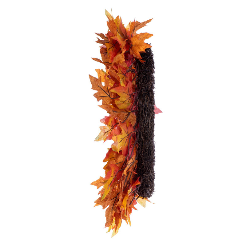  28" Fall Red Maple Leaf Wreath