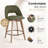 Lovetro Mid-Century Modern Swivel 26.8'' Linen Counter Stool with Solid Wood Frame-1610639086