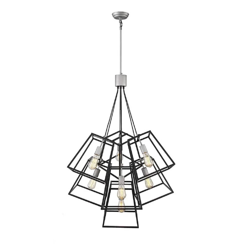 7 - Light Dimmable Lantern Geometric Chandelier