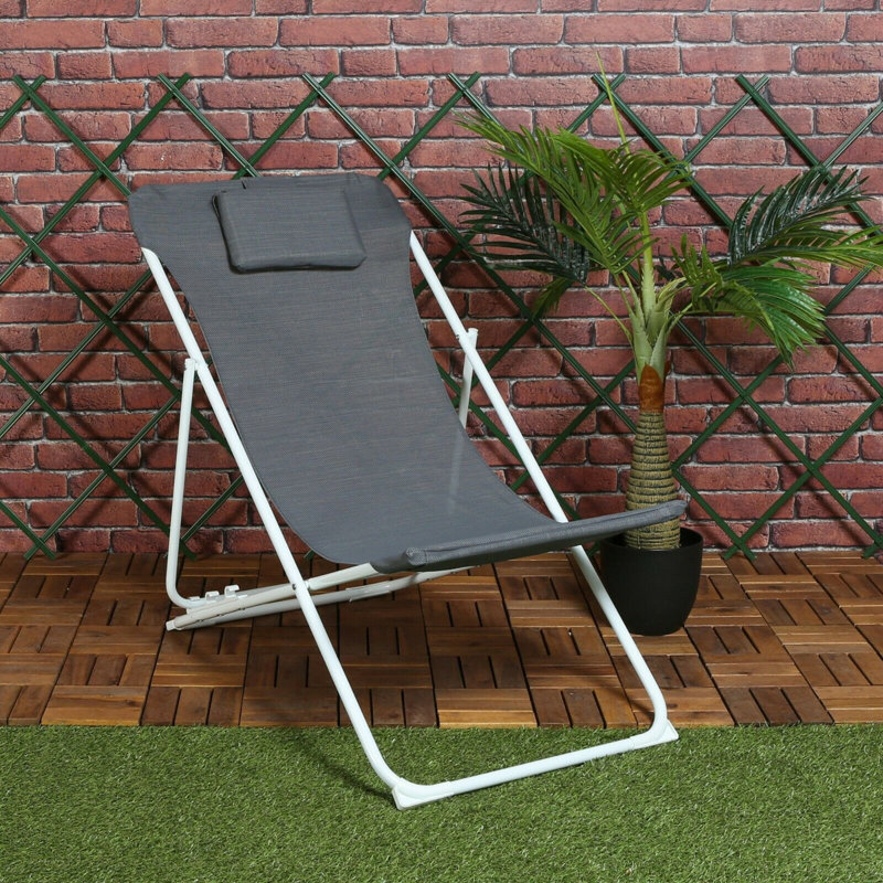 Couey Folding Camping Chair, Grey, White