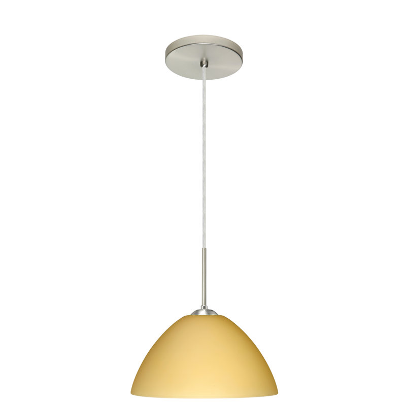 Tessa 1 - Light Single Pendant, Red Matte, Satin Nickel, LED