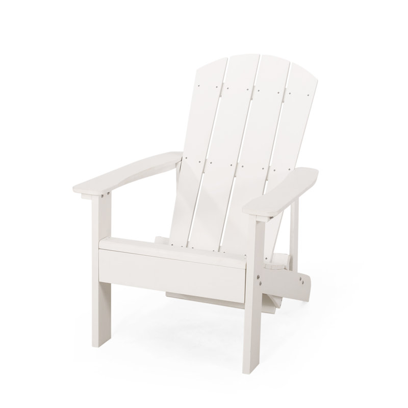 Aspasija Wood Foldable Outdoor Adirondack Chair, White