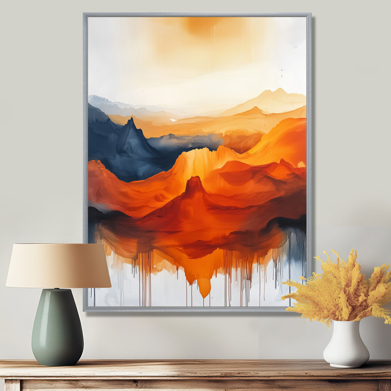 Nusaybah Fading Autumn Mountain Landscape II - montagnes, impressions sur toile, H 40 po x l 30 po, Argent argent