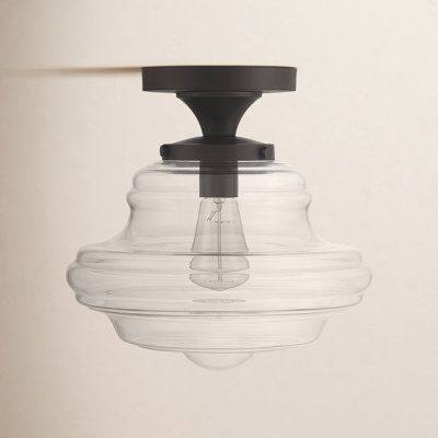 Marah Single Light Glass Semi Flush Mount