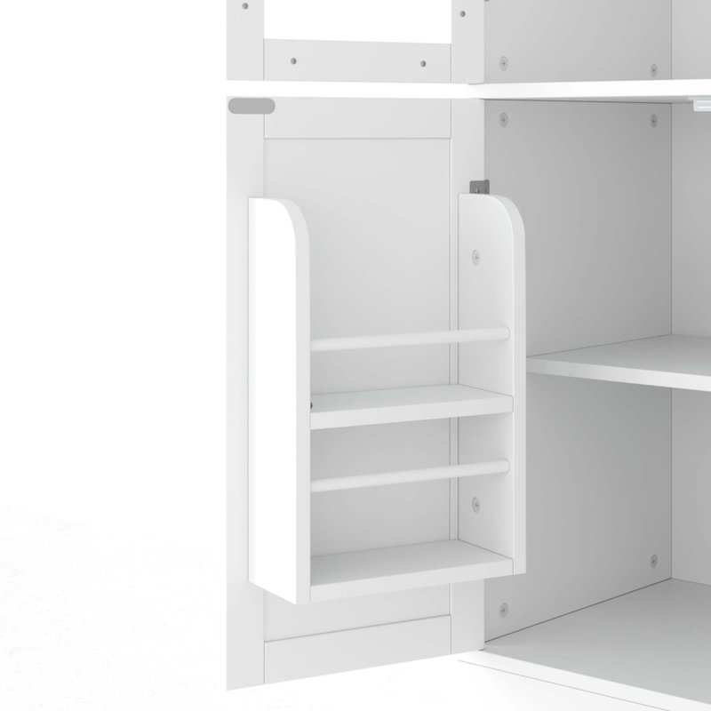 Buffet autoportant avec rehausse 47,2X15,7X75inch, Blanc