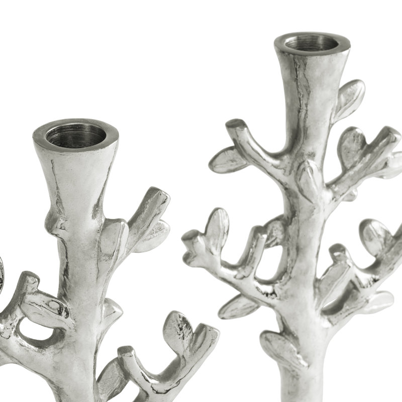 Tree of Life Candleholders, Silver