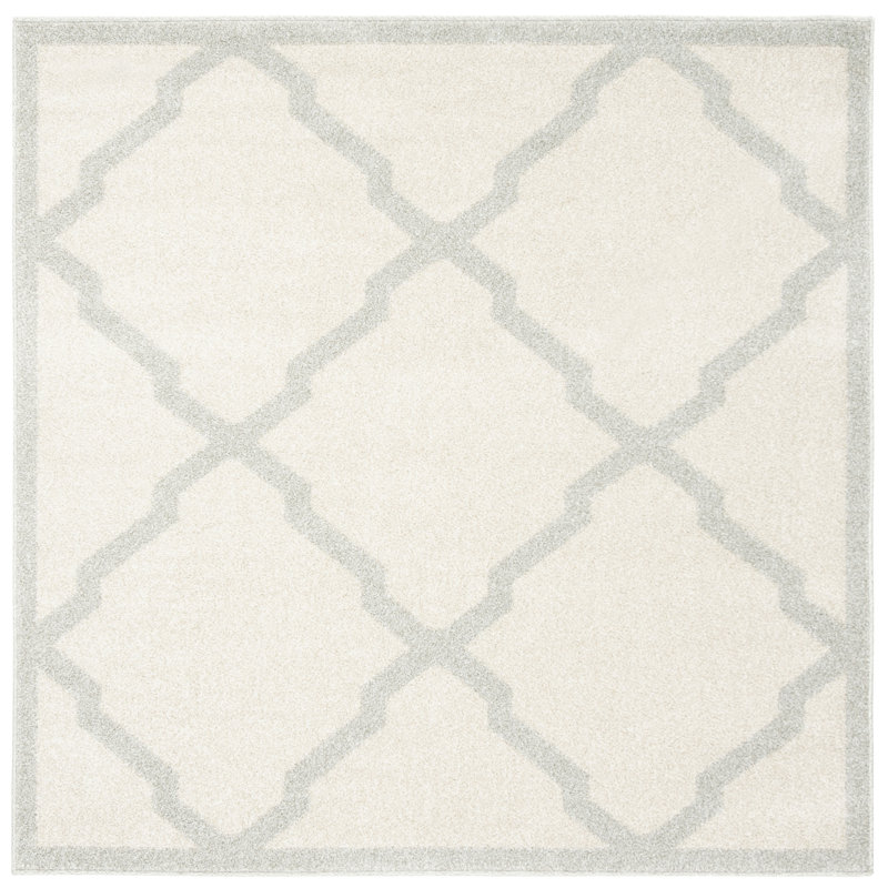 Ammundsen Geometric Beige Area Rug, Square 5'