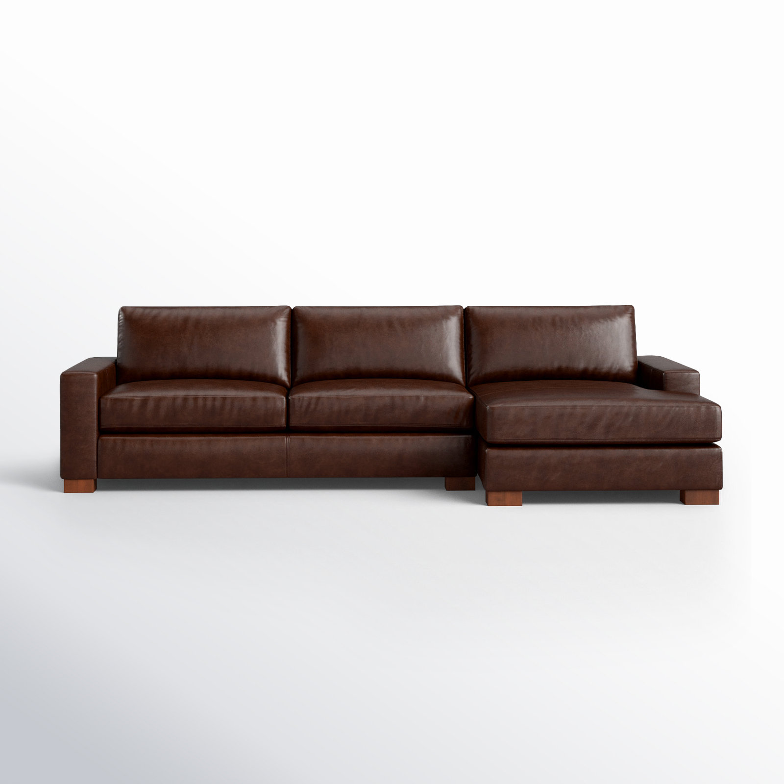 Jonie Genuine Leather 2-Piece Chaise Sectional, Bistro Rustic Genuine Leather, Right Hand Facing