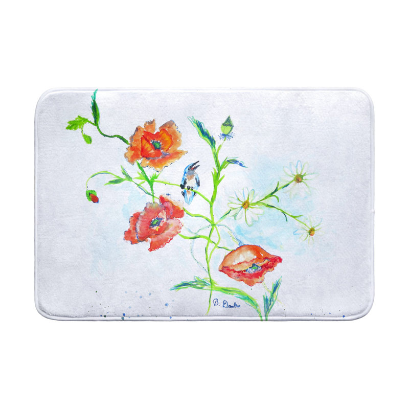 Tapis de bain Poppies & Daisies, L 36 po x l 24 po