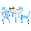 Ensemble de table et 4 chaises réglables pour enfants - Bureau d'activité antidérapant durable - Surface graffiti facile à nettoyer - Polyvalent pour le bricolage, l'étude et le jeu - 2 à 10 ans - Maison, zone d'étude, garderie - Bleu-1135783698