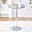 Table de salle à manger ronde 35 pouces avec pieds en métal argenté-701512328-701512331
