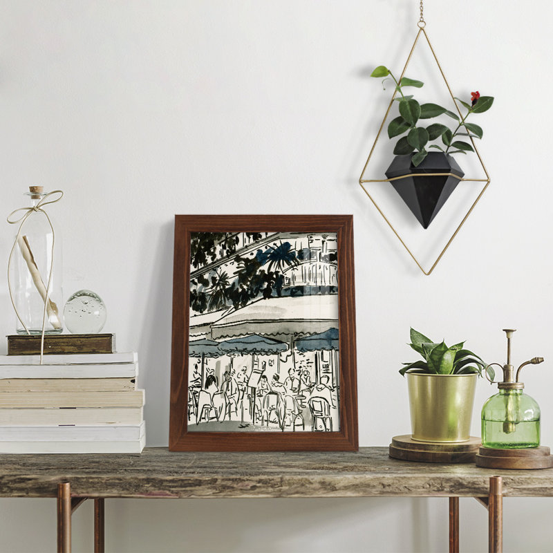 " Aucoin De Larue II ", 9" W x 11" H x 1'' D, Chestnut Framed Paper
