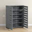 Armoire à chaussures mince avec 2 portes à lattes pour 15 paires de chaussures-102443243