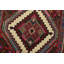 Tapis rouge rétro en laine noué à la main 2 pi 9 po x 9 pi 4 po Tribal Vintage