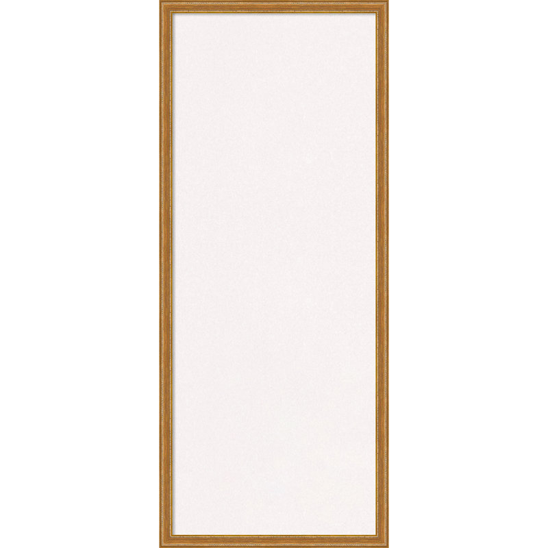 White Cork Board Cordelia Thin Bronze Framed Bulletin Board Pinboard, 13 in. W x 31 in. H, Cordelia Thin Gold