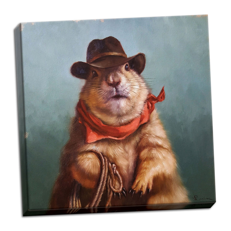 « souterrain cowboy », impression, Toile tendue, H 12 po x l 12 po x P 0,75 po
