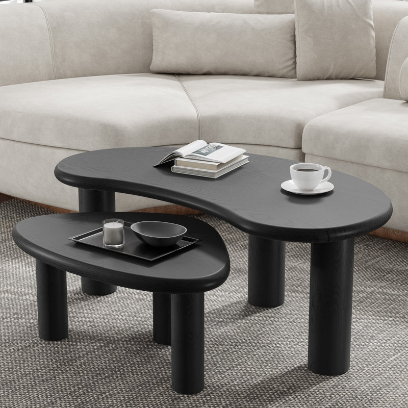 Wood Nesting Coffee Tables, Black