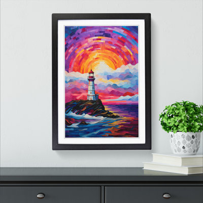 Lighthouse Colour Field - Single Picture Frame Print on Wood