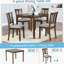 Ensemble de salle à manger moderne cinq pièces comprenant une table carrée en bois et quatre chaises rembourrées pour une expérience culinaire élégante
