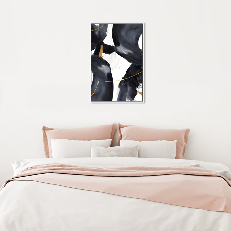 Amani 3 - Peinture sur toile, Toile avec cadre blanc, H 24 po x l 16 po