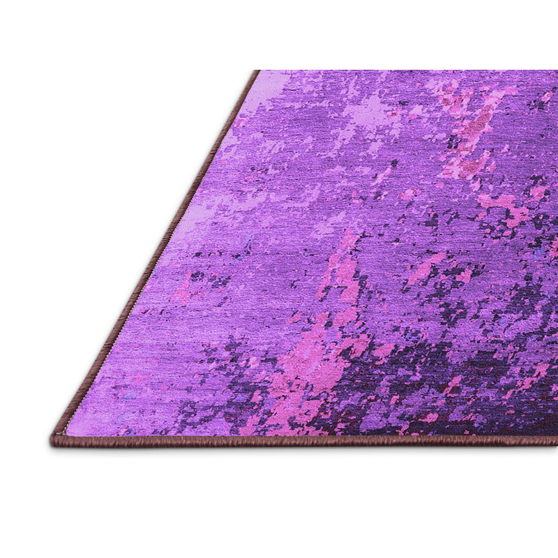 Tapis mauve Mid-Century 2534, Rectangle 3 pi x 5 pi