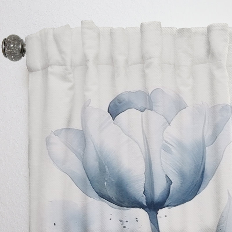 Akkaya Tulip Dreams III - Traditional Velvet Curtain - Room Darkening - 1 panel, 52" W x 63" L