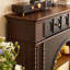 Foyer autoportant en bois massif Nut-Brown