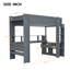 Lit mezzanine en bois avec bureau Wood