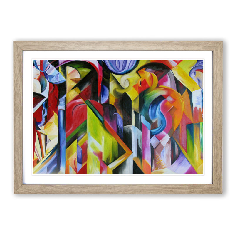 Stables by Franz Marc - Picture Frame Painting, Oak, 27cm H x 36cm W x 2cm D