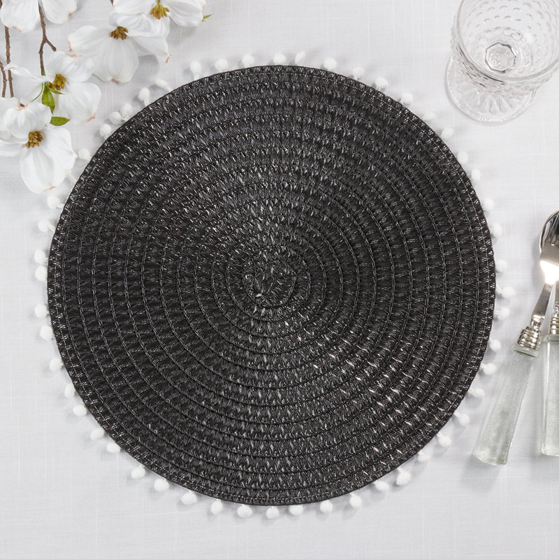 Napperon Mint Modern Pom Pom, Noir