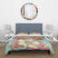 Ensemble de housse de couette en microfibre corail / turquoise / brun-66399515